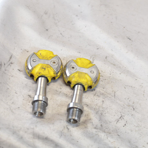 EXC+ Wahoo Speedplay Zero Ti Titanium Yellow Pedals