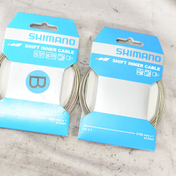 PAIR Shimano 3000mm and 2100mm Shift Cables Front & Rear