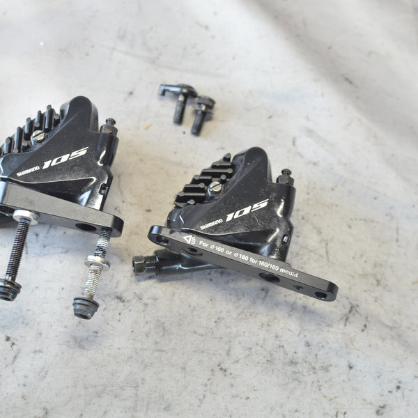 Shimano 105 7000 BR-R7070 Flat Mount Disc Brake Calipers Pair/Set, 9/10 EXC+